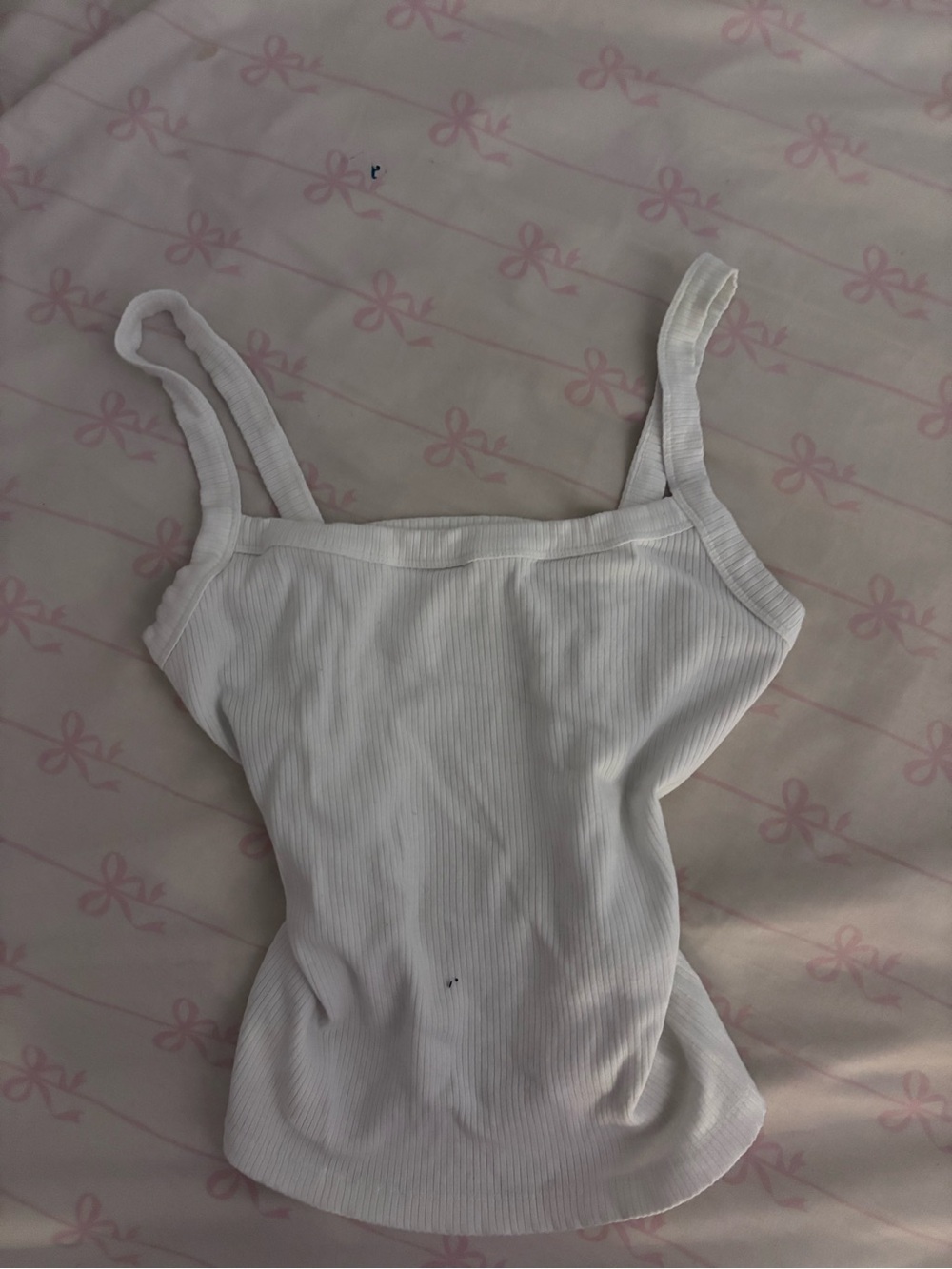 Garage White Ribbed Tank Top